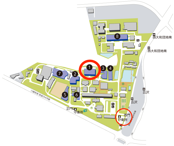 理研和光キャンパス内の地図
