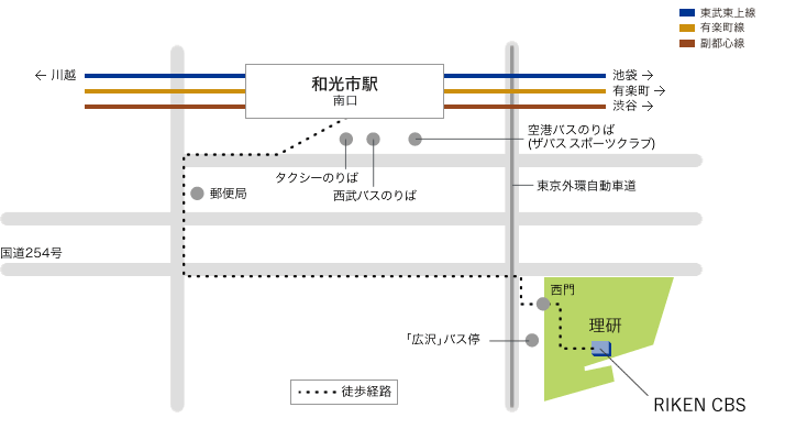 和光市駅から理研和光キャンパスまでの地図